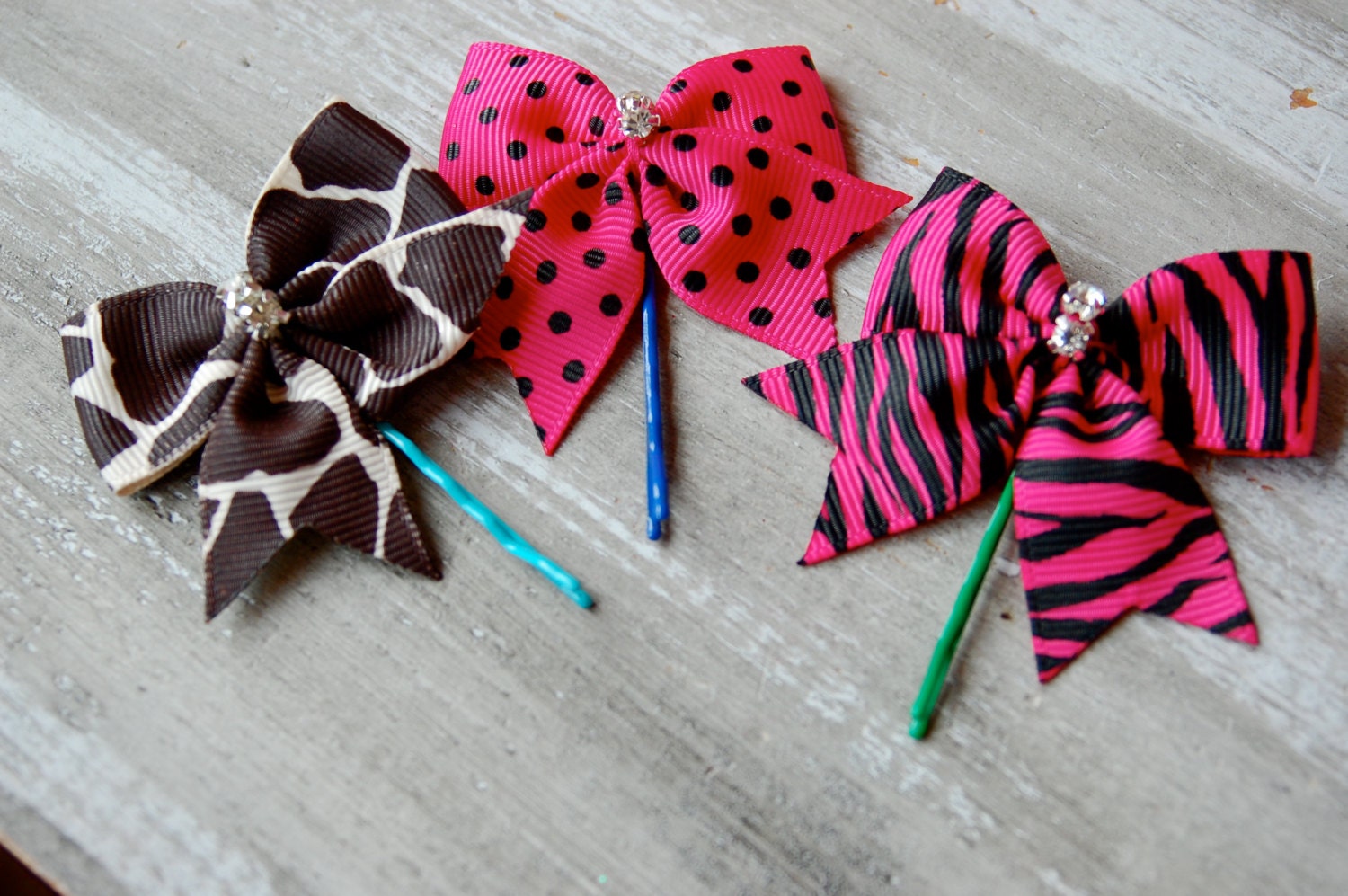 animal print bobby pin hair clips