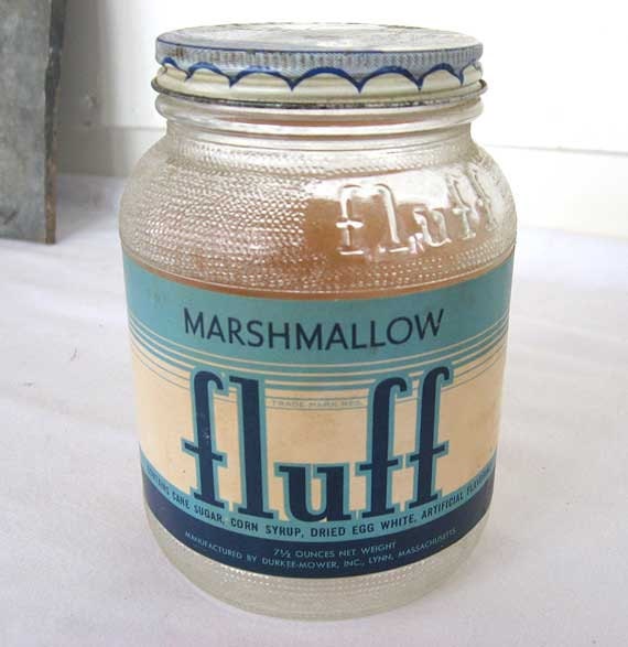 Vintage 1950's Marshmallow Fluff Glass by kelleystreetvintage