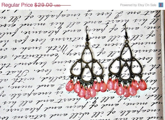 ON SALE Chrisy. bold statement earrings. pink