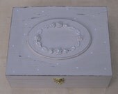 Antique Pink Shabby Chic Wooden Jewelry Box