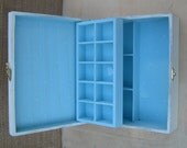 WOODEN JEWELRY BOX Cream - Light blue "Shabby Chic"