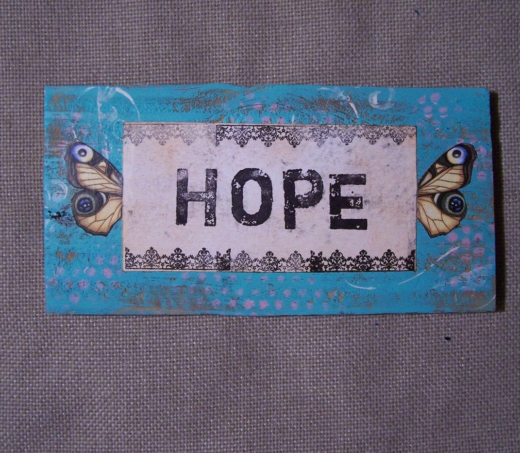 Rustic primitive Inspirational sign "Hope"