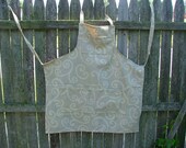 BBQ/CHEF Style Apron  Tan Swirled Print PLUS Size