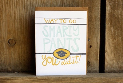 Smarty Pants Congratulations Graduation Letterpress Card
