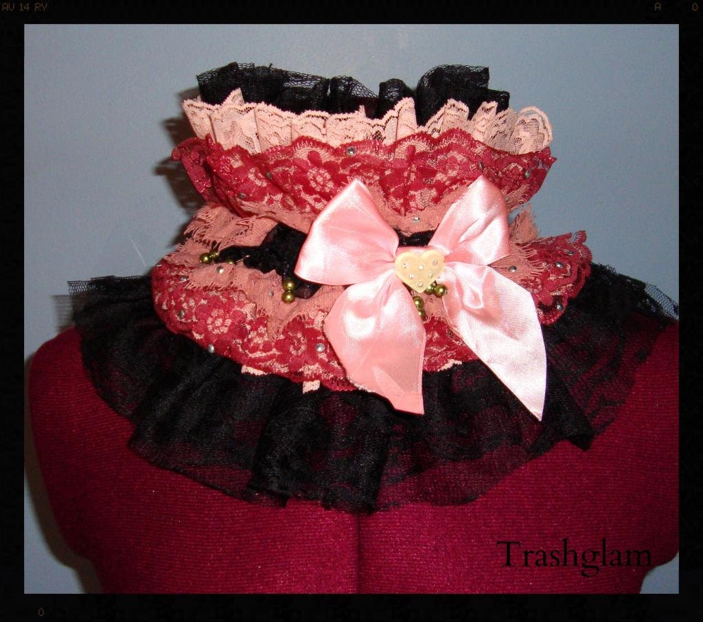 Trashglam KAWAII couture Cupcakes Gothic lace Neck corset choker COLLAR