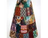 Skirt,   Aline, Patchwork, Tier, Hippie, Boho, Peasant, Knee, Please read size description, Check out my store for more skirts