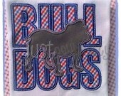 Bulldogs Dawgs Sillouette Embroidery Applique Design