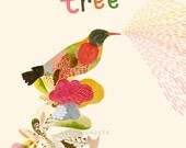 The Singing Tree - Digital Painting / Mixed Media Art Print 10x8