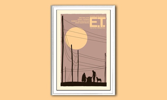 Movie poster retro print E.T.: The Extra-Terrestrial 12x18 inches