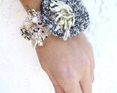 Fragments IV, mixed media bracelet