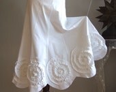 Skirt with rosettes in milk white, prairie bride skirt, wedding skirt, summer wedding skirt, boho skirt