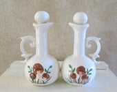 Vintage Mushroom Cruet Set / Oil and Vinegar Bottles