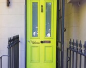 welcome door lettering 4" x 12" you choose the color vinyl decal lettering