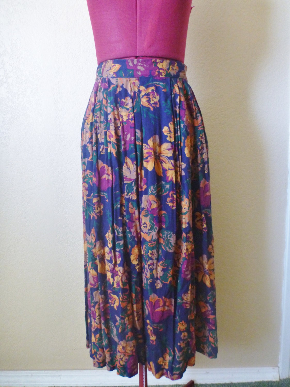 vintage full length floral skirt