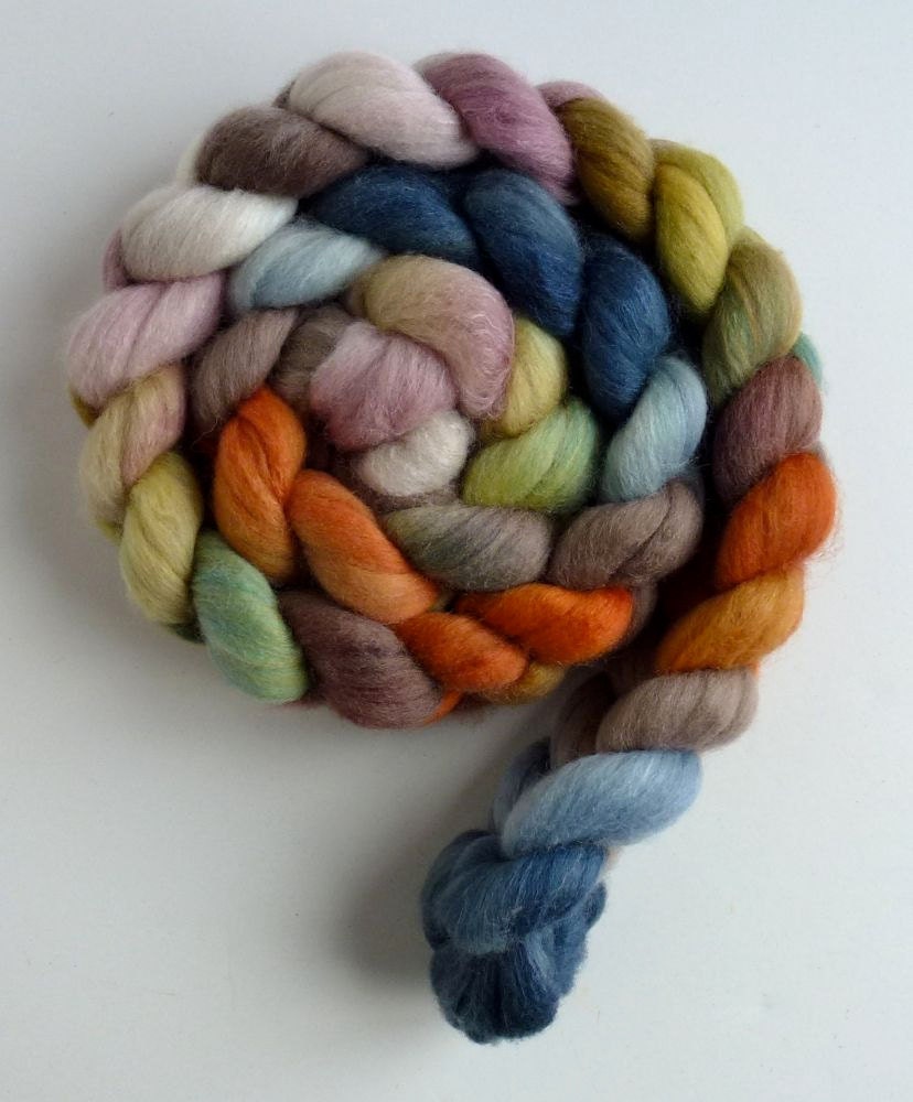 Polwarth/Silk Roving - Handpainted Spinning or Felting Fiber, Family Portrait