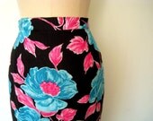 Floral Skirt // Pink & Blue // Big Blossoms