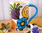 Dr. Seuss Quote Large Coffee Mug - UNIQUELY ME - HandMade Whimsical Painted Seussical Flower Garden Tea Cup - School Teacher Gift