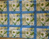 Blue John Deere Kids Baby Quilt  Coverlet 42"x52"    Medium Blue   bedding   Toddlers     Free Shipping