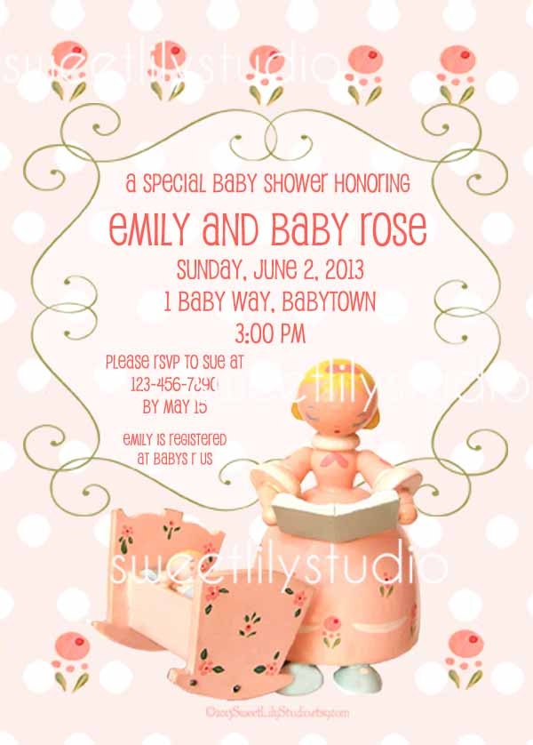 Vintage Irmi Mama and Baby Shower or Birthday Invitation Customized Printable Digital File