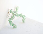 Mint Green Forget Me Not Earrings, Artisan Wedding Jewelry, Bridal Jewelry Sterling Silver, Floral Botanical Design....