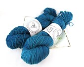 Hand Dyed Yarn, Pebble Worsted, Superwash Merino - Ultramarine