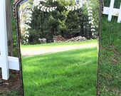 Antique Etched Mirror Wood and Gesso Frame