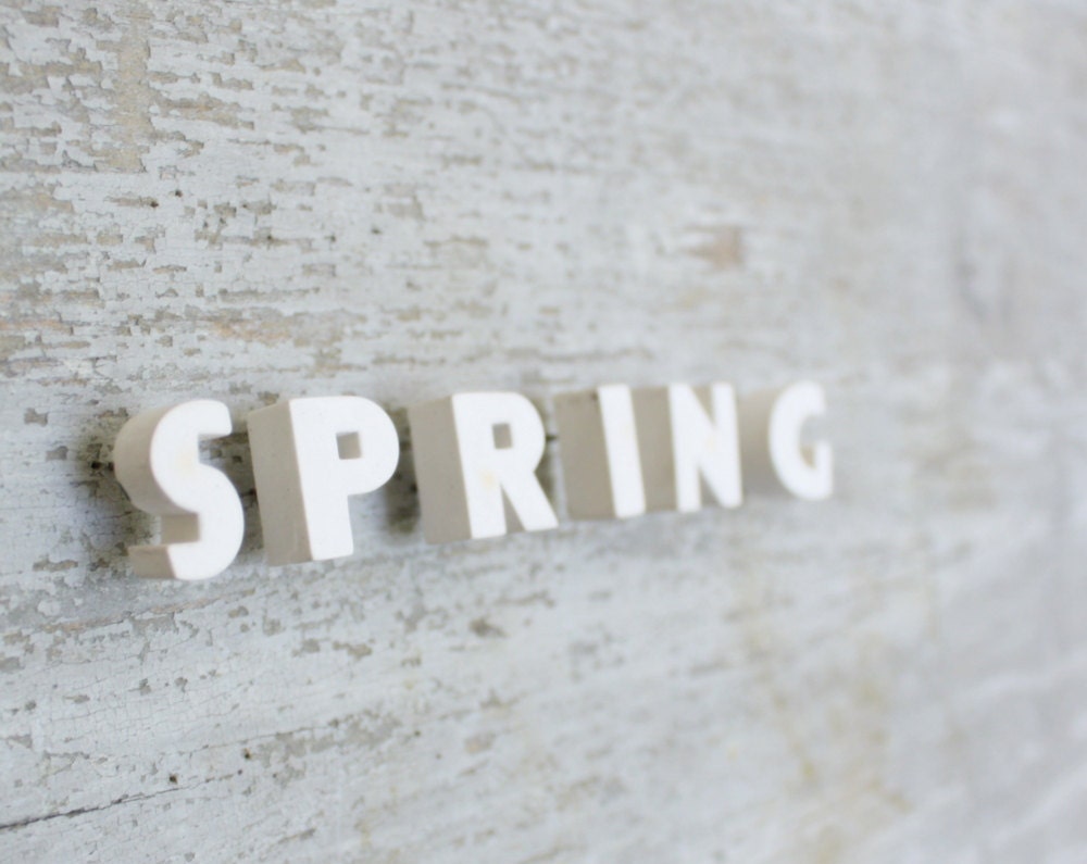 RESERVED FOR MARIE Ceramic Push Pin Letters - 1940s - Spring