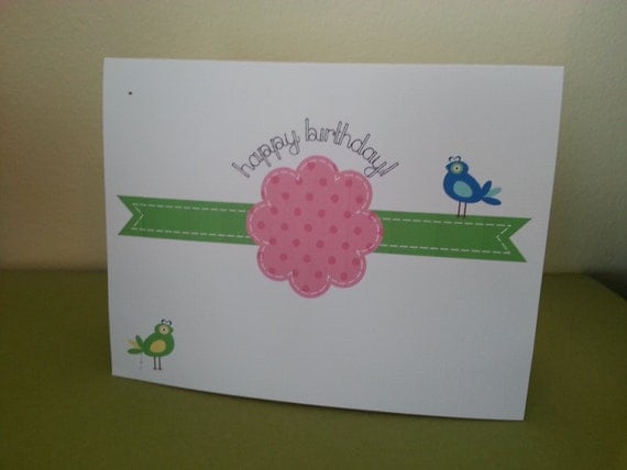 Bird happy birthday card or personalized card Il_570xn