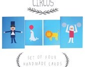 Mini Circus Cards - Set of Four