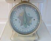 Vintage Baby Scale Boy Girl White Photography Prop Metal