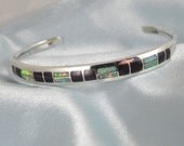 Inlaid Sterling Zuni Cuff Bracelet
