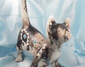 Native American Horse Hair Cat  Turquoise Figurine