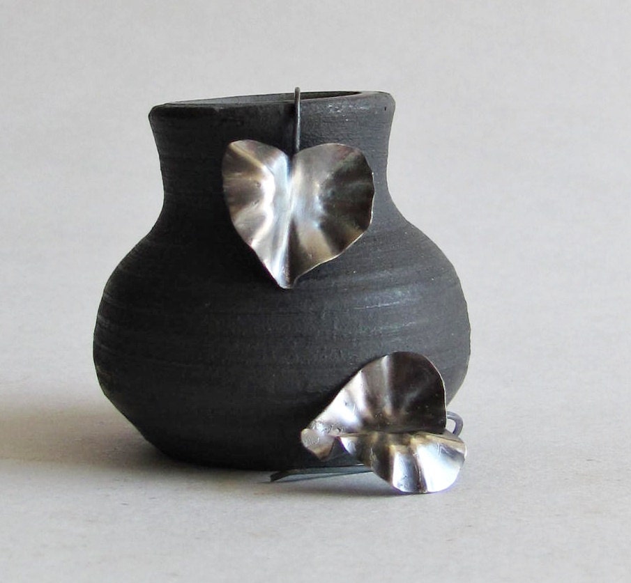 Silver Leaf Earrings - Fold Formed - Metalwork
