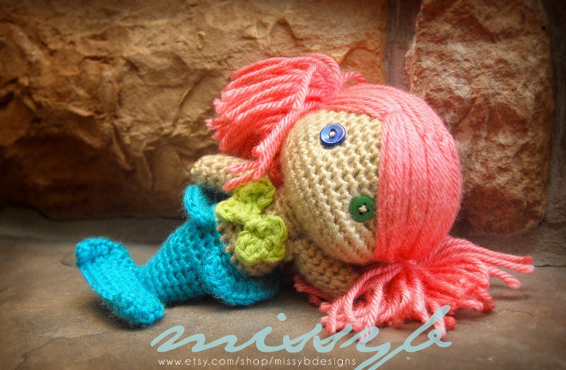 Crochet Mermaid Pattern - Mermaid Doll PDF Pattern - Stuffed Mermaid Toy - amigurumi - Instant Download