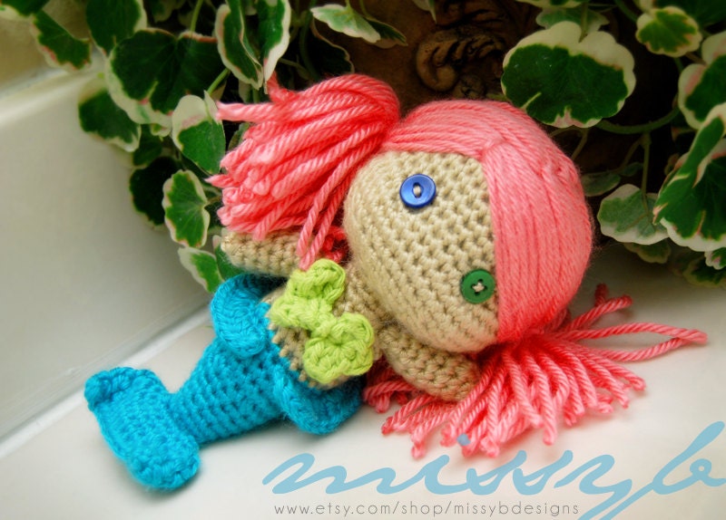 Mermaid Crochet Pattern - Mermaid Doll PDF Pattern - Stuffed Mermaid Toy - amigurumi - Instant Download