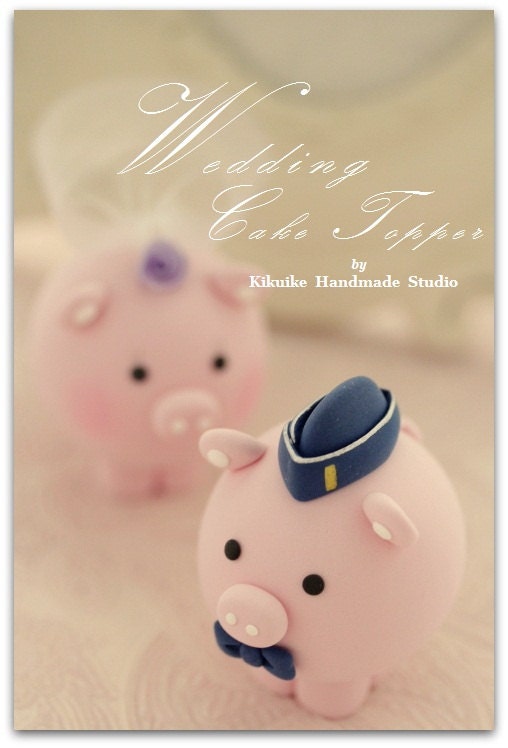 lovely pig and piggy Wedding Cake Topper