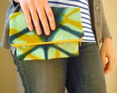 Large hand-dyed zipper pouch
