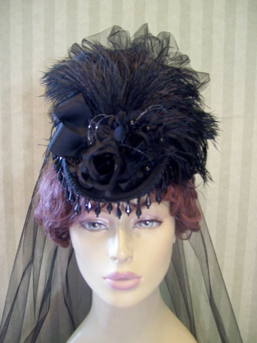 Victorian Mini Riding Hat Steampunk Hat Downton Abbey Style Hat Neo Victorian Hat Halloween Hat