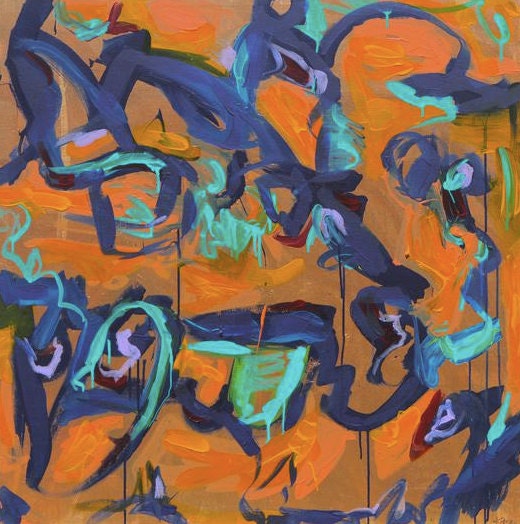 The Most Important Moment Is Now-  Abstract Original Painting - 2012 Acrylic on Canvas 40 x 40 inches- Home Decor