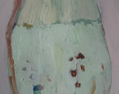Mint Terrarium, Original oil and acrylic painting on paper