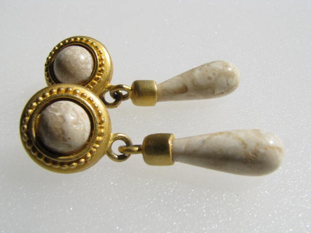 Ann Taylor Vintage Marbled Stone Earrings