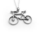 Silver Bicycle Necklace - Silver bicycle cycling necklace