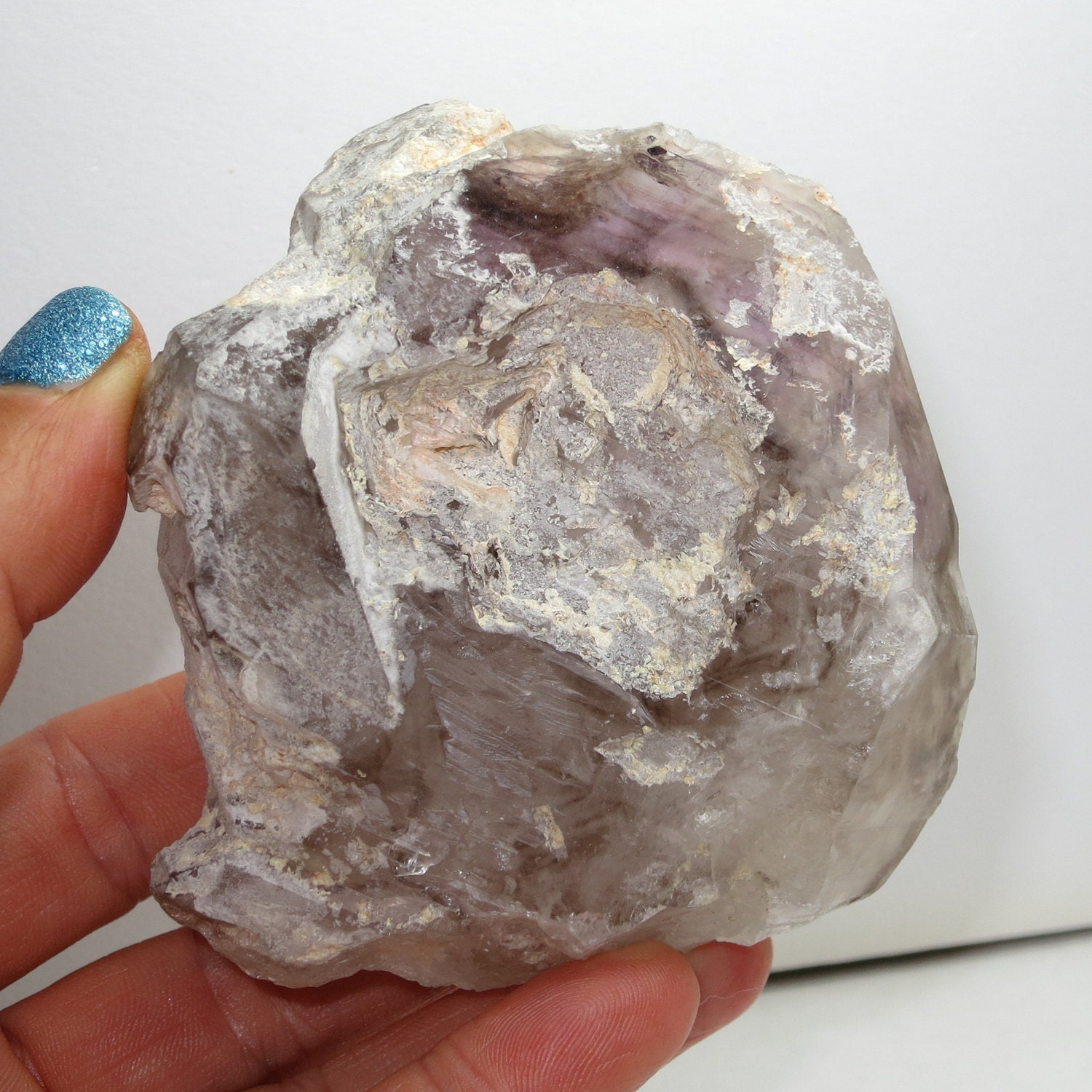 Hidden Amethyst - Smokey Amethyst Elestial Quartz Crystal Point - Wisdom - Dispel - He l