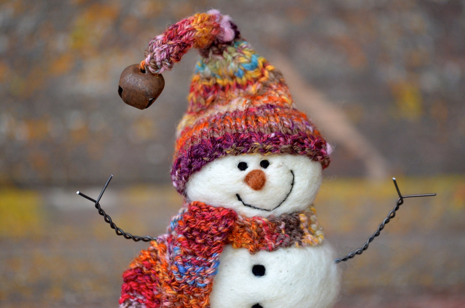 Snowman - Wool Needle Felted Snowmen - winter decor - 201