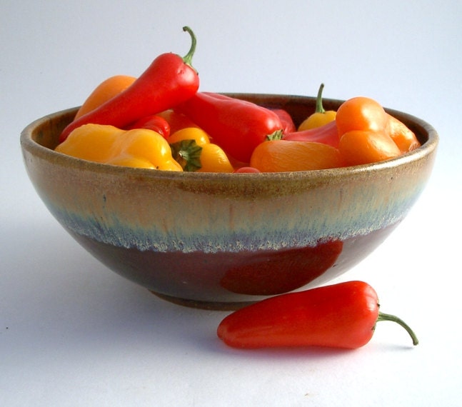 Ox Blood Red stoneware serving bowl