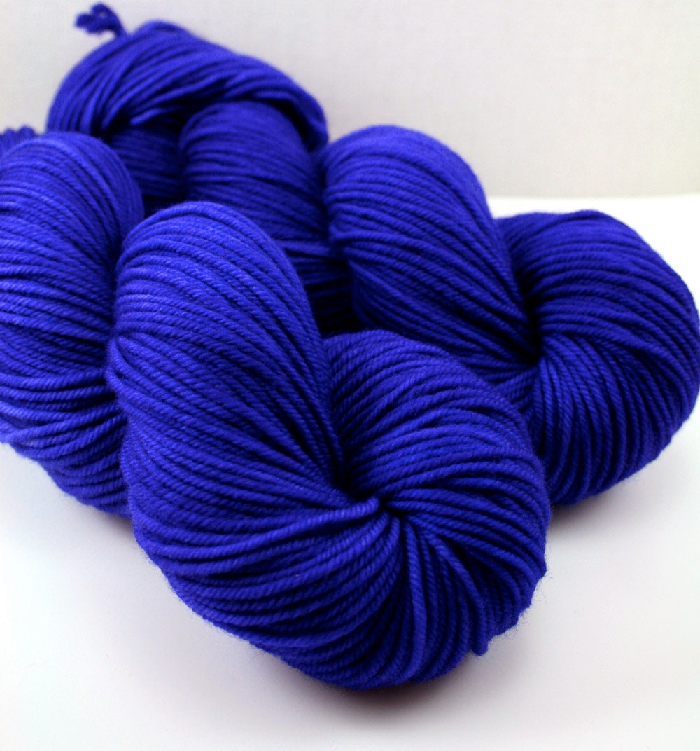 Swing in "Cobalt," Hand Dyed DK Weight, Superwash Merino Cashmere Nylon