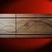 Cherry Blossom Painting Large Gold Tan Brown Tree with Red Cherry Blossoms Triptych Branch Art 48x20 Ready to Ship