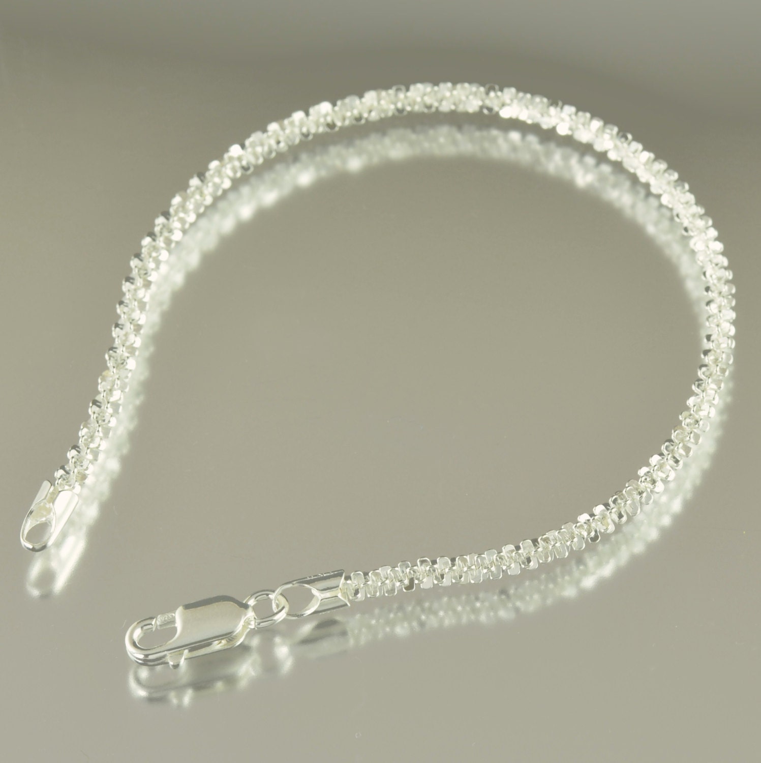 7 inch sterling silver Bracelet Fancy design, Made in Italy