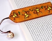 Monkey Ribbon Bookmark with 'Monkey King' with monkey head jingle bell charm