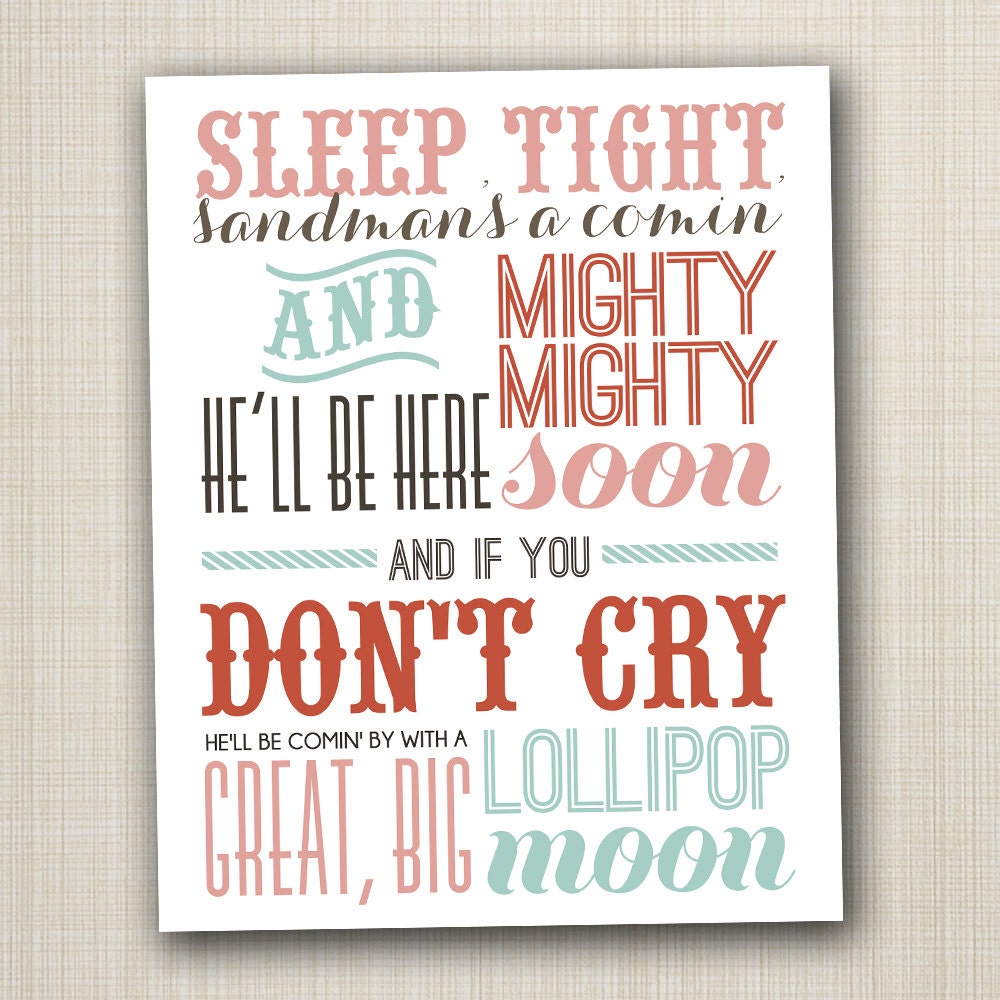 sleep tight printable 8x10 art print INSTANT DOWNLOAD